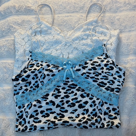SHEIN Tops - set of two shein lace cropped tank tops